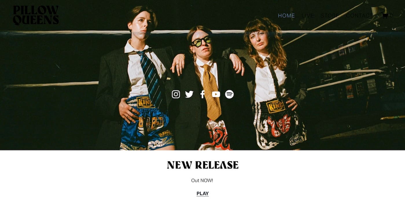 pillow queens - best band website